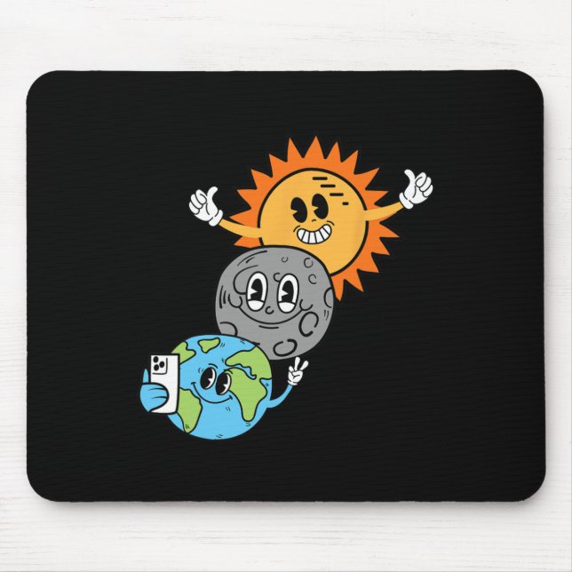 Alfombrilla De Ratón Eclipse solar de la Luna de la Tierra Selfie Abril (Frente)