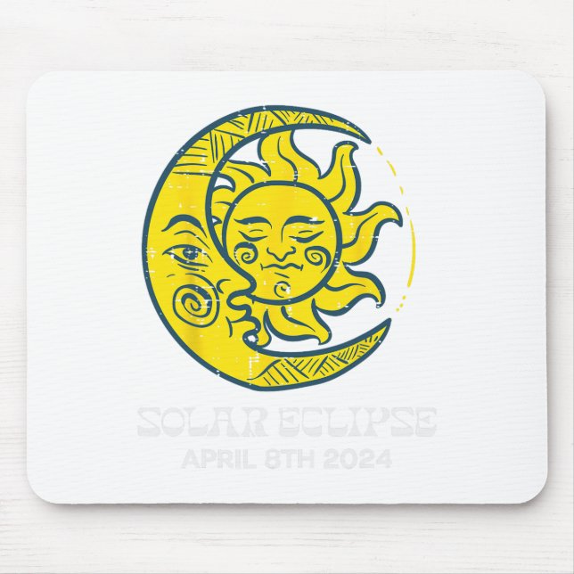 Alfombrilla De Ratón Eclipse solar de luna 2024 Totalidad Abril 8 Mujer (Frente)