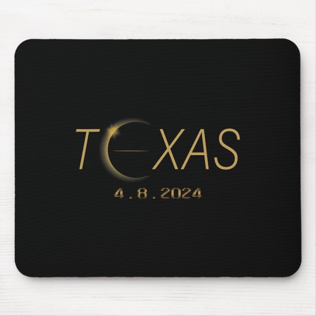 Alfombrilla De Ratón Eclipse solar de Texas 2024 eclipse solar total (Frente)