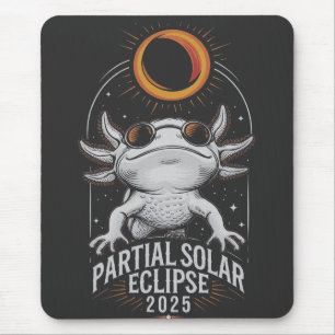 Alfombrilla De Ratón Eclipse solar parcial 2025 Axolotl Anfibio