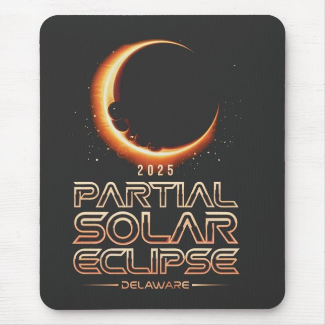 Alfombrilla De Ratón Eclipse solar parcial de Nueva Jersey 2025 (Frente)
