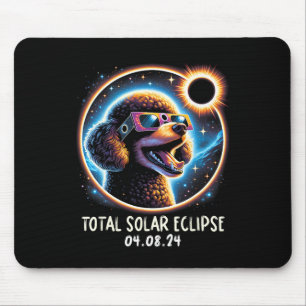 Alfombrilla De Ratón Eclipse solar Poodle con lentes de gafas Mascota A