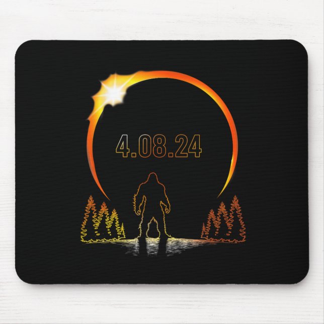 Alfombrilla De Ratón Eclipse solar saquatch Totalidad 2024 Eclipse (Frente)