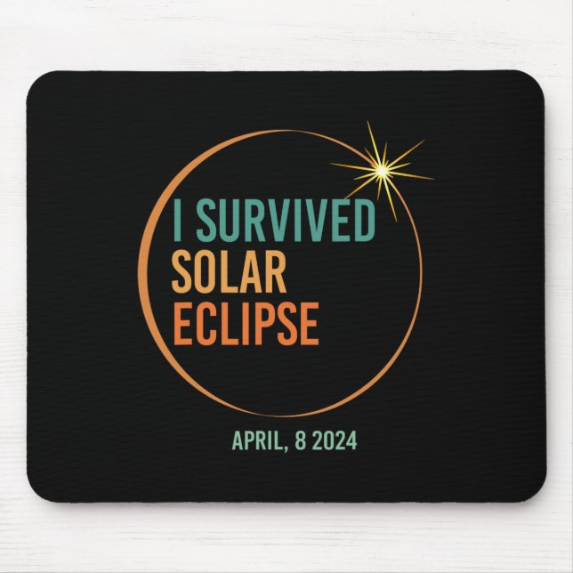 Alfombrilla De Ratón Eclipse solar sobrevivido 8 de abril de 2024 Graci (Frente)