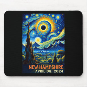 Alfombrilla De Ratón Eclipse solar total 2024 New Hampshire Starry Nigh