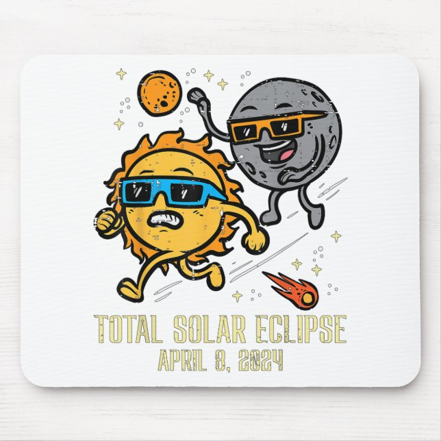 Alfombrilla De Ratón Eclipse Solar Total 2024 Niños Eclipse Solar Cute  (Frente)