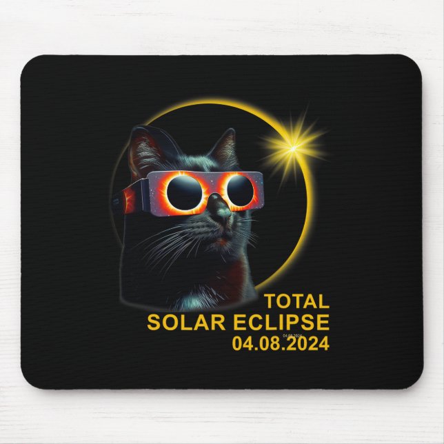Alfombrilla De Ratón Eclipse Solar Total 2024 Niños Eclipse Solar Cute  (Frente)