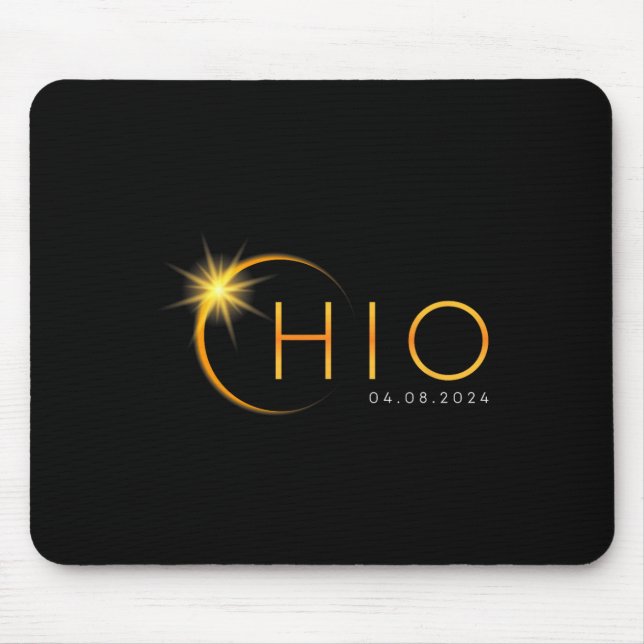 Alfombrilla De Ratón Eclipse solar total 2024 Ohio estatal Totalidad Ab (Frente)