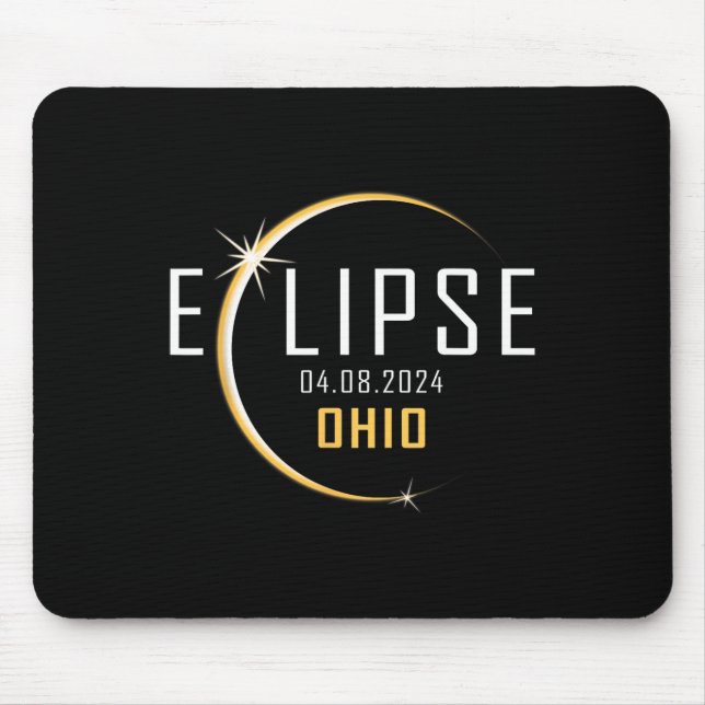 Alfombrilla De Ratón Eclipse solar total 2024 Primavera de Ohio América (Frente)