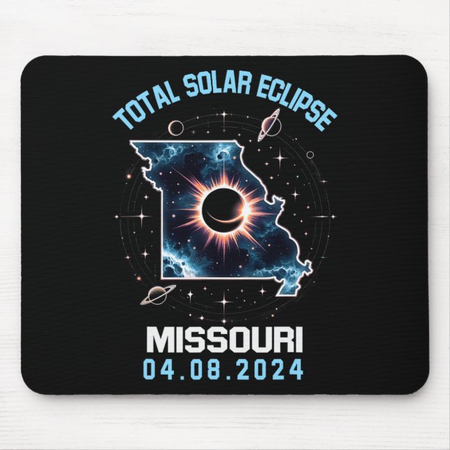 Alfombrilla De Ratón Eclipse solar total 8 de abril de 2024 Totalidad d (Frente)