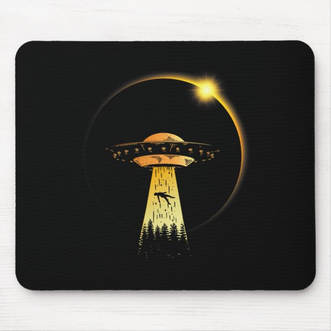 Alfombrilla De Ratón Eclipse Solar Total Abril 8 2024 Alien Ufo (Frente)