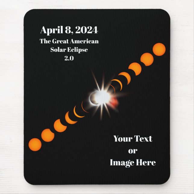 Alfombrilla De Ratón Eclipse solar total de 2024 (Frente)