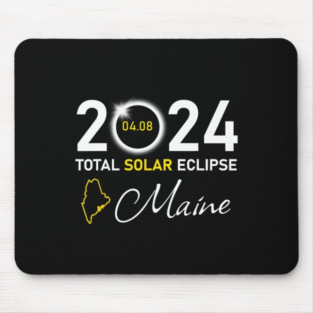 Alfombrilla De Ratón Eclipse solar total de 2024 Estado de Maine (Frente)