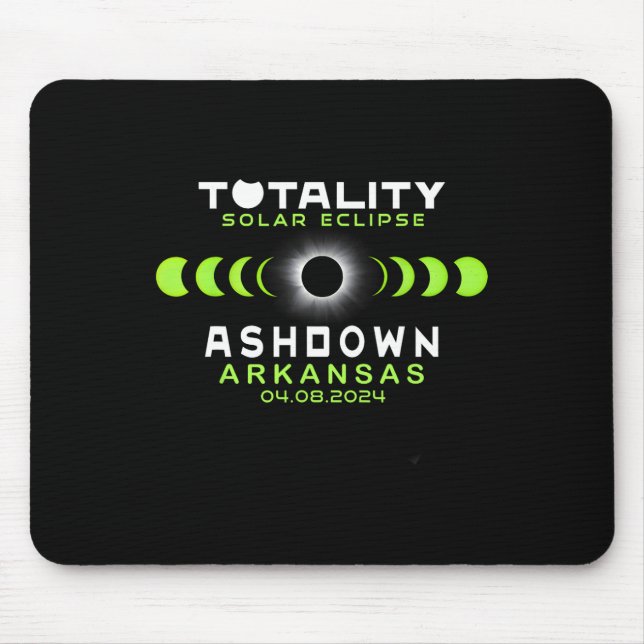 Alfombrilla De Ratón Eclipse solar total de Arkansas 2024 (Frente)
