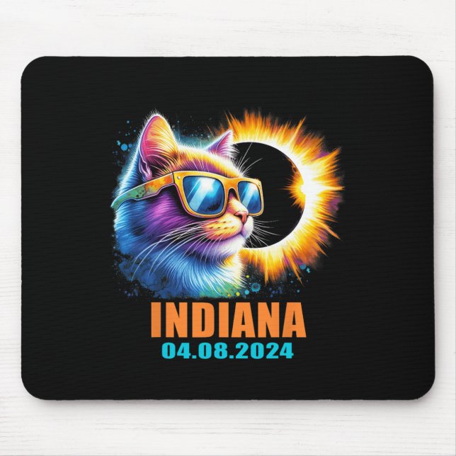 Alfombrilla De Ratón Eclipse solar total de Indiana 2024 (Frente)