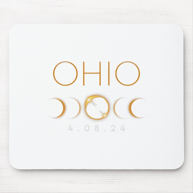 Alfombrilla De Ratón Eclipse solar total de Ohio 8 de abril de 2024 Ohi (Frente)