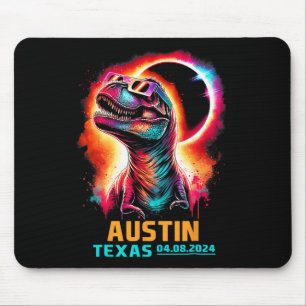 Alfombrilla De Ratón Eclipse solar total de Texas 2024 T Rex Dinosaur