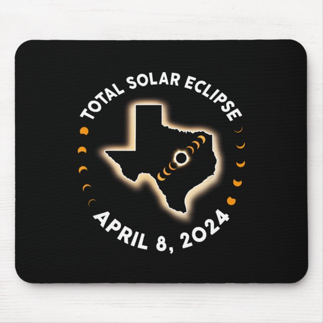 Alfombrilla De Ratón Eclipse solar total de Texas 2024 Totalidad Abril  (Frente)