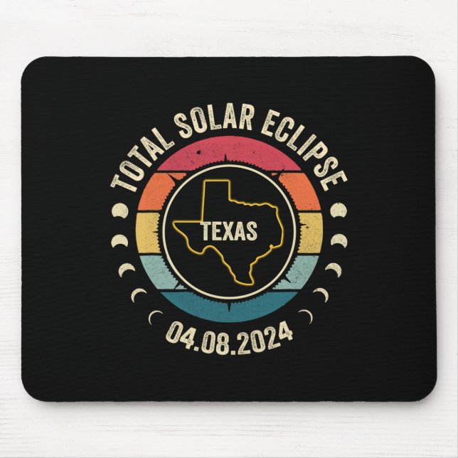 Alfombrilla De Ratón Eclipse solar total de Texas 2024 Totalidad americ (Frente)