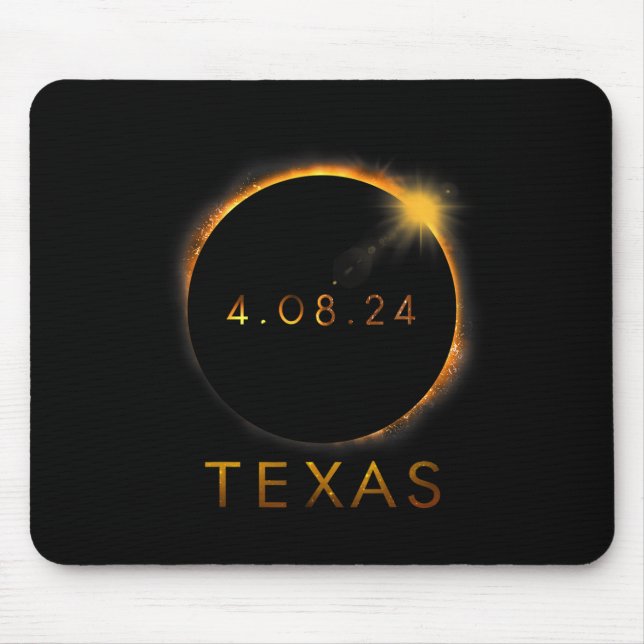 Alfombrilla De Ratón Eclipse solar total de Texas 8 de abril de 2024 So (Frente)