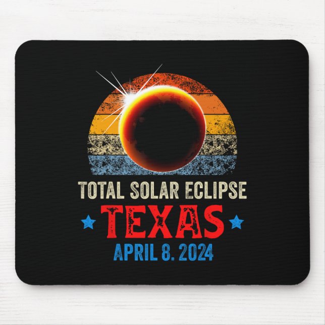 Alfombrilla De Ratón Eclipse solar total de Texas 8 de abril de 2024 So (Frente)