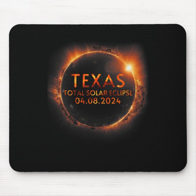Alfombrilla De Ratón Eclipse solar total de Texas 8 de abril de 2024 So (Frente)