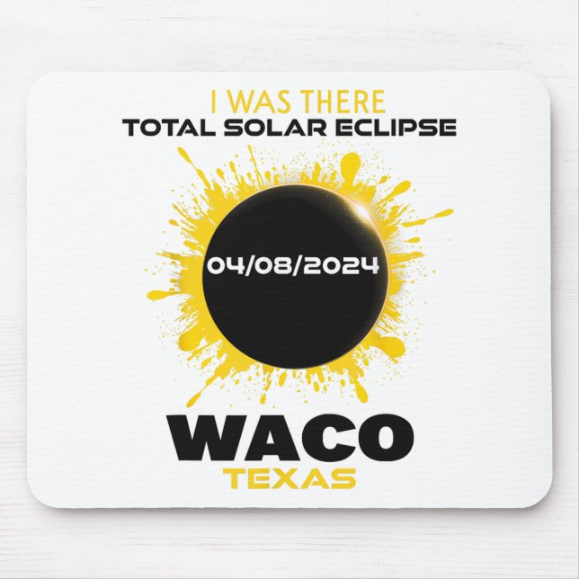 Alfombrilla De Ratón Eclipse solar total de Waco Texas 2024 (Frente)