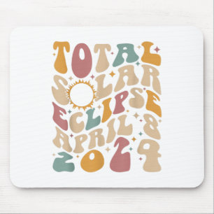 Alfombrilla De Ratón Eclipse solar total retro Groovy abril 08 2024