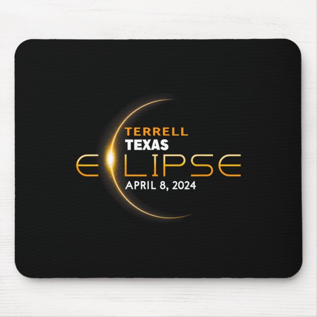 Alfombrilla De Ratón Eclipse solar total Terrell Texas 2024  (Frente)