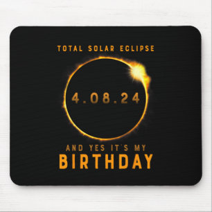 Alfombrilla De Ratón Eclipse solar total y sí es mi cumpleaños abril