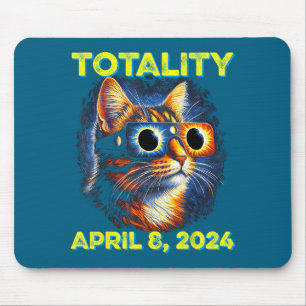 Alfombrilla De Ratón Eclipse Solar Totalidad Gatos 2024 Funny Sungles