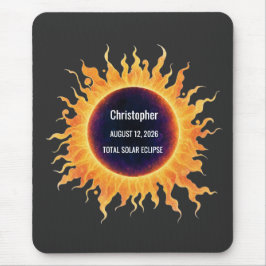 Alfombrilla De Ratón Eclipse Total de Sol en Acuarela en Negrita 2026 N