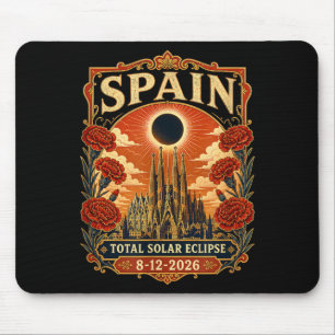 Alfombrilla De Ratón Eclipse total de sol en España 2026 Barcelona Sagr