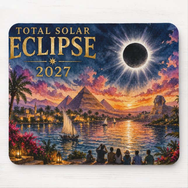 Alfombrilla De Ratón Eclipse Total Solar 2027 Egipto (Frente)