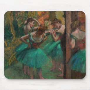 Alfombrilla De Ratón Edgar Degas - Bailarinas, rosa y verde