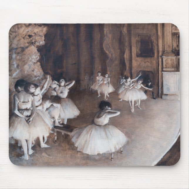 Alfombrilla De Ratón Edgar Degas - Ensayo de ballet sobre el escenario (Frente)