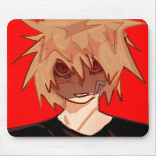 Alfombrilla De Ratón Edgy Anime Boy Aesthetic Mousepad - Red & Black Gr