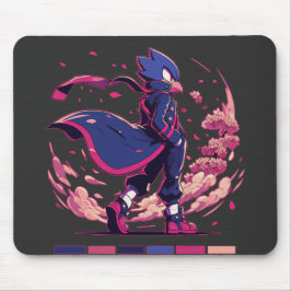 Alfombrilla De Ratón Edgy Sakura Warrior Bird Anime Illustration