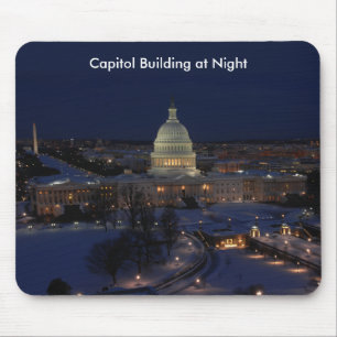 Alfombrilla De Ratón Edificio del Capitolio de Estados Unidos de noche