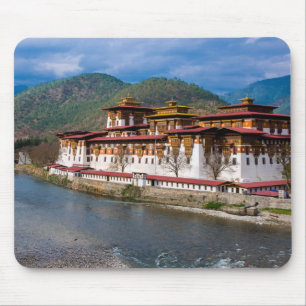 Alfombrilla De Ratón Edificio Dzong junto al río