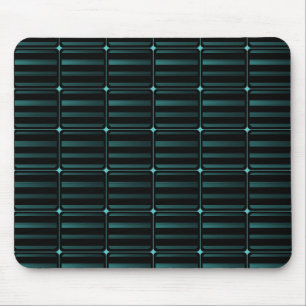 Alfombrilla De Ratón Edificio Retro Bloques Mousepad, Verde azulado