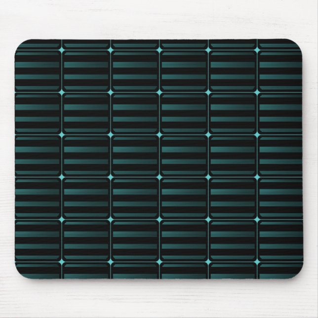 Alfombrilla De Ratón Edificio Retro Bloques Mousepad, Verde azulado (Frente)