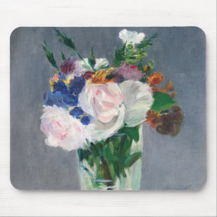 Alfombrilla De Ratón Edouard Manet - Flores en un jarrón de cristal