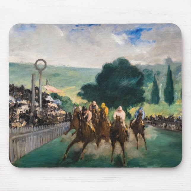 Alfombrilla De Ratón Edouard Manet - Las carreras en Longchamp (Frente)