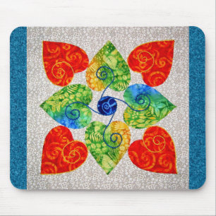 Alfombrilla De Ratón Edredón banal de los corazones - bloque #1