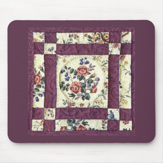 Alfombrilla De Ratón Edredón floral Mousepad (Frente)