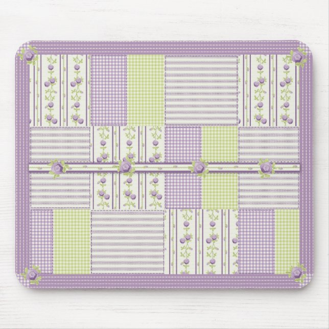 Alfombrilla De Ratón Edredón subió lila Mousepad (Frente)