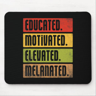 Alfombrilla De Ratón Educado Motivado Elevado Melanizado Bhm Afro Bla