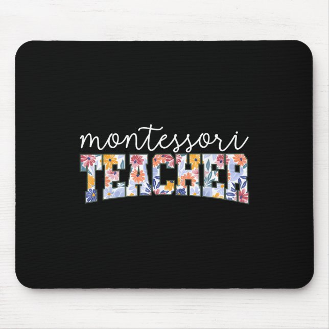 Alfombrilla De Ratón Educadora Instructora de Profesora Montessori Flor (Frente)