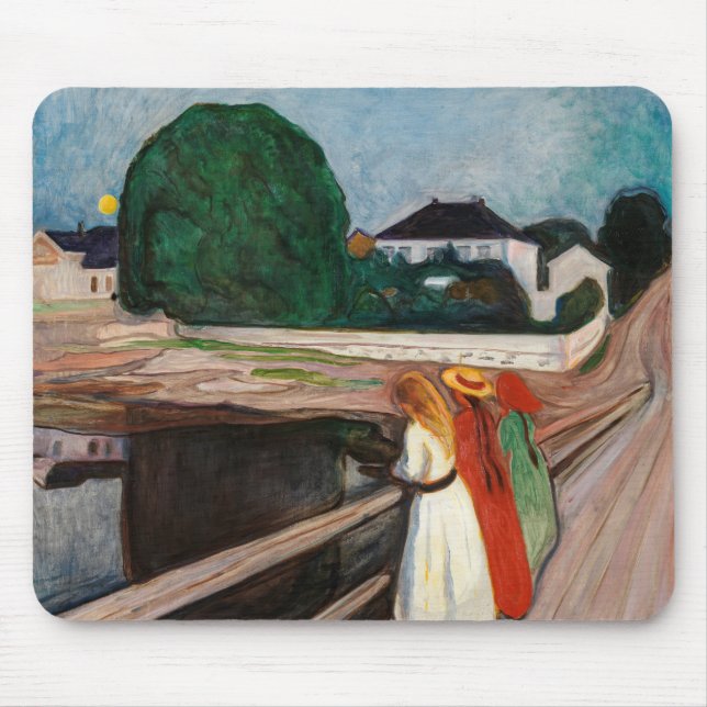 Alfombrilla De Ratón Edvard Munch - Los Chicas en el puente (Frente)